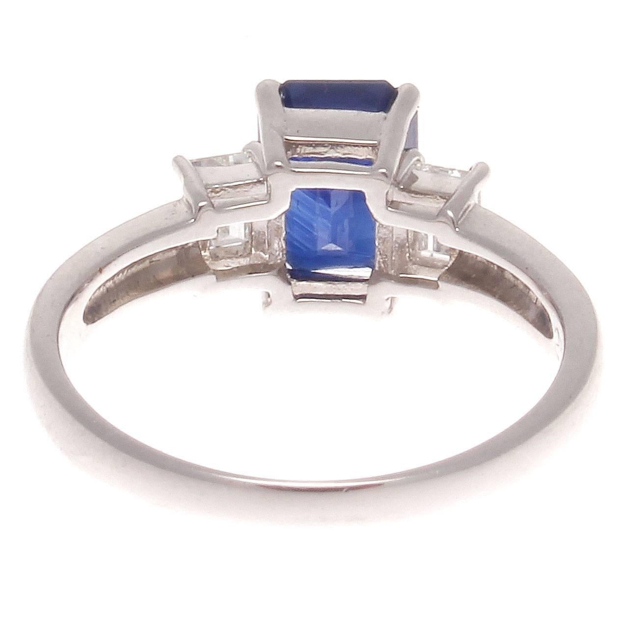 2.26 Carat Natural Sapphire Diamond Platinum Engagement Ring In New Condition In Beverly Hills, CA