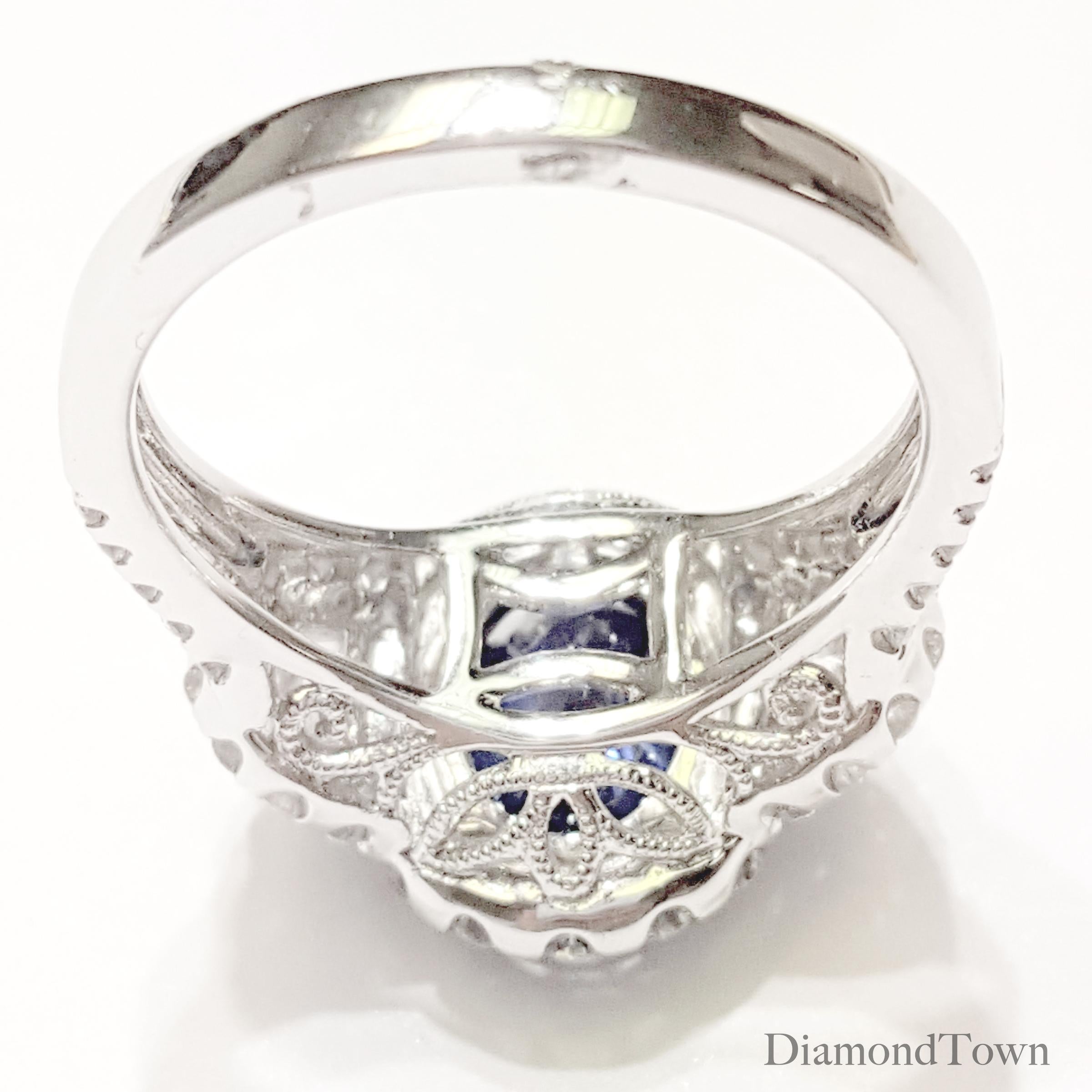 DiamondTown 2.26 Carat Oval Cut Fine Ceylon Sapphire Ring In New Condition In New York, NY