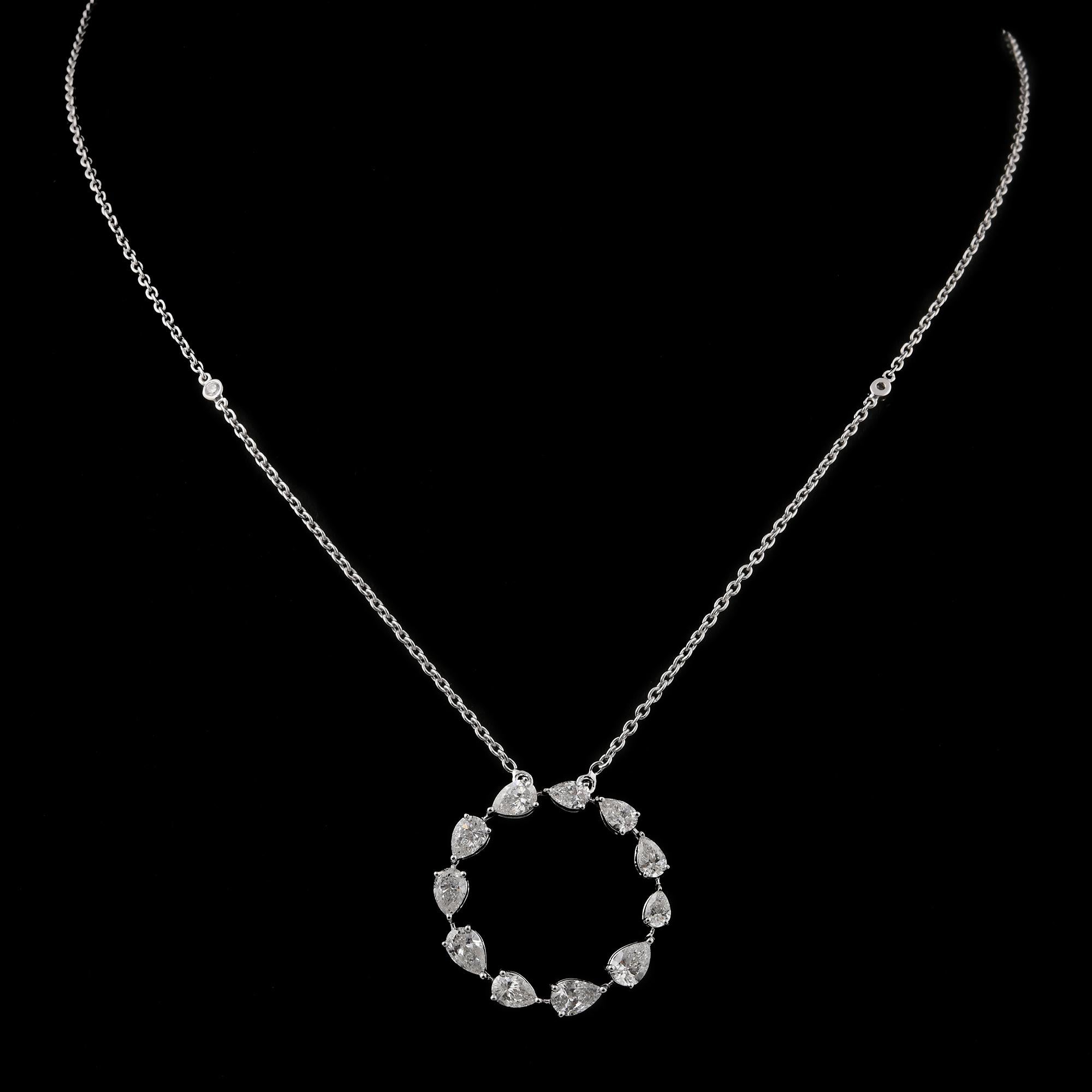 Collier pendentif en or blanc 14 carats avec diamants poire de 2,26 carats Neuf - En vente à Diera, Dubai