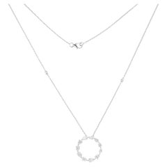 2.26 Carat Pear Diamond Circle Pendant Necklace 14 Karat White Gold Fine Jewelry