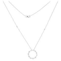 Collana con ciondolo a cerchio con diamante a pera da 2,26 carati in oro bianco 18 carati Gioielli di pregio