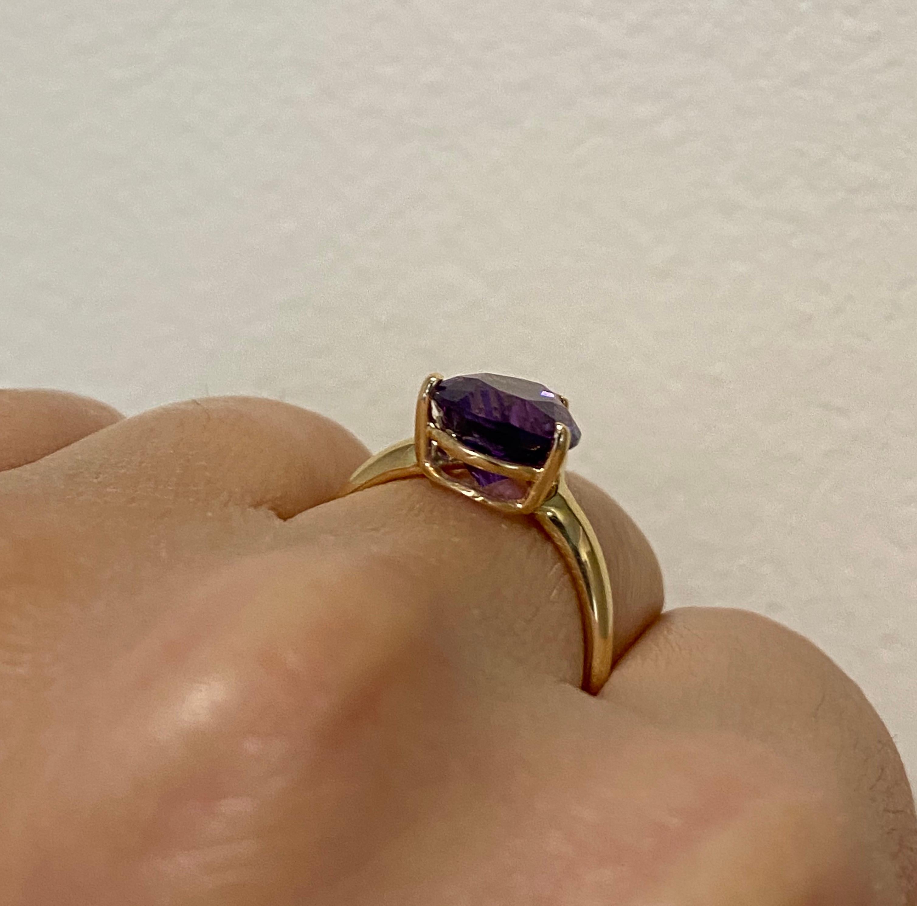 pear cut amethyst ring