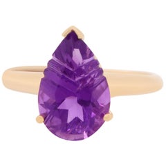 2.26 Carat Pear Shaped Amethyst Ring