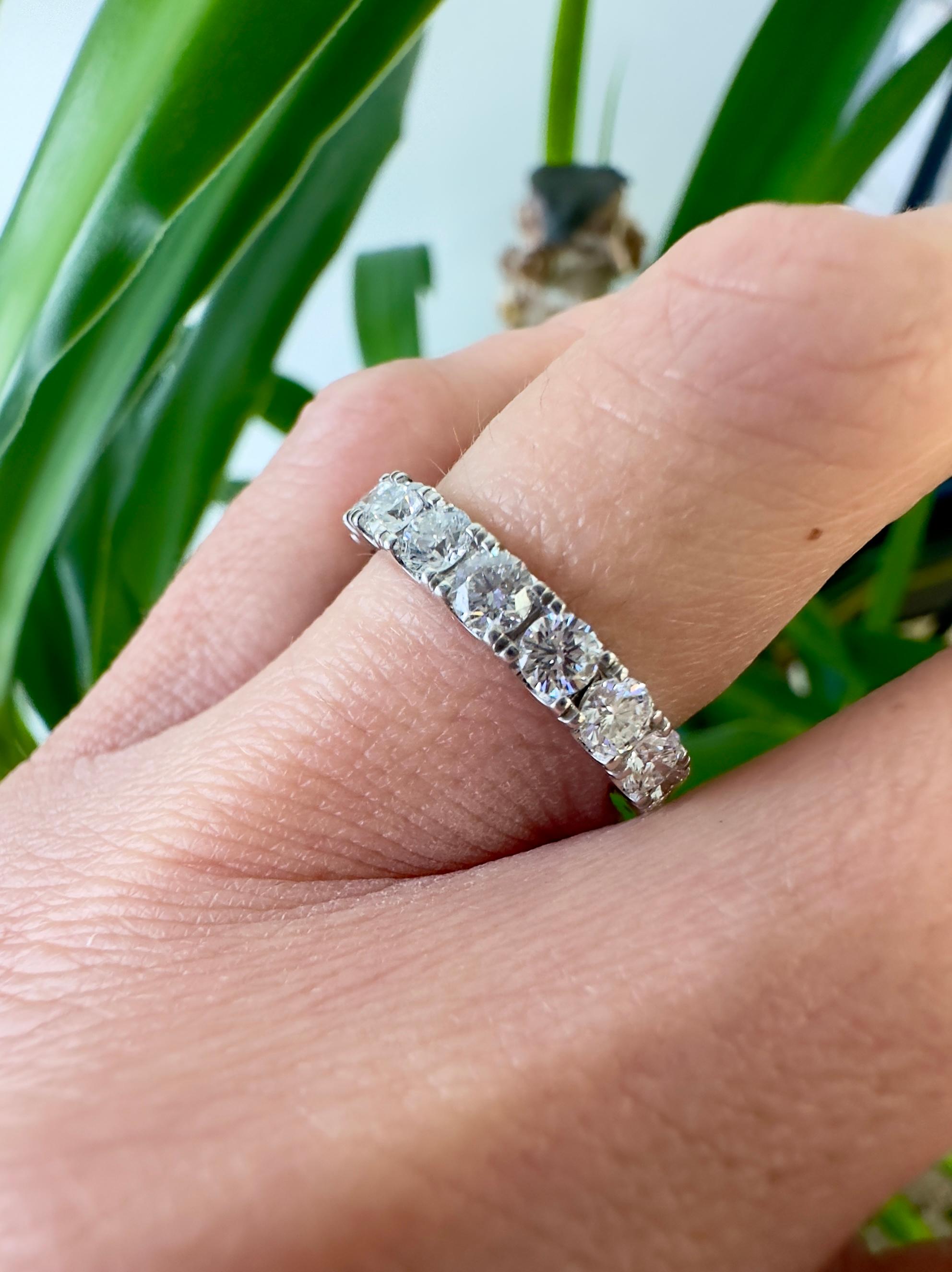 Women's 2.26 Carat Total Diamond Eternity Band In 18k White Gold
