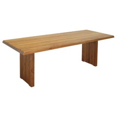 226 Cm Long Dining Table T14d in Solid Elmwood by Pierre Chapo, France 1970-80