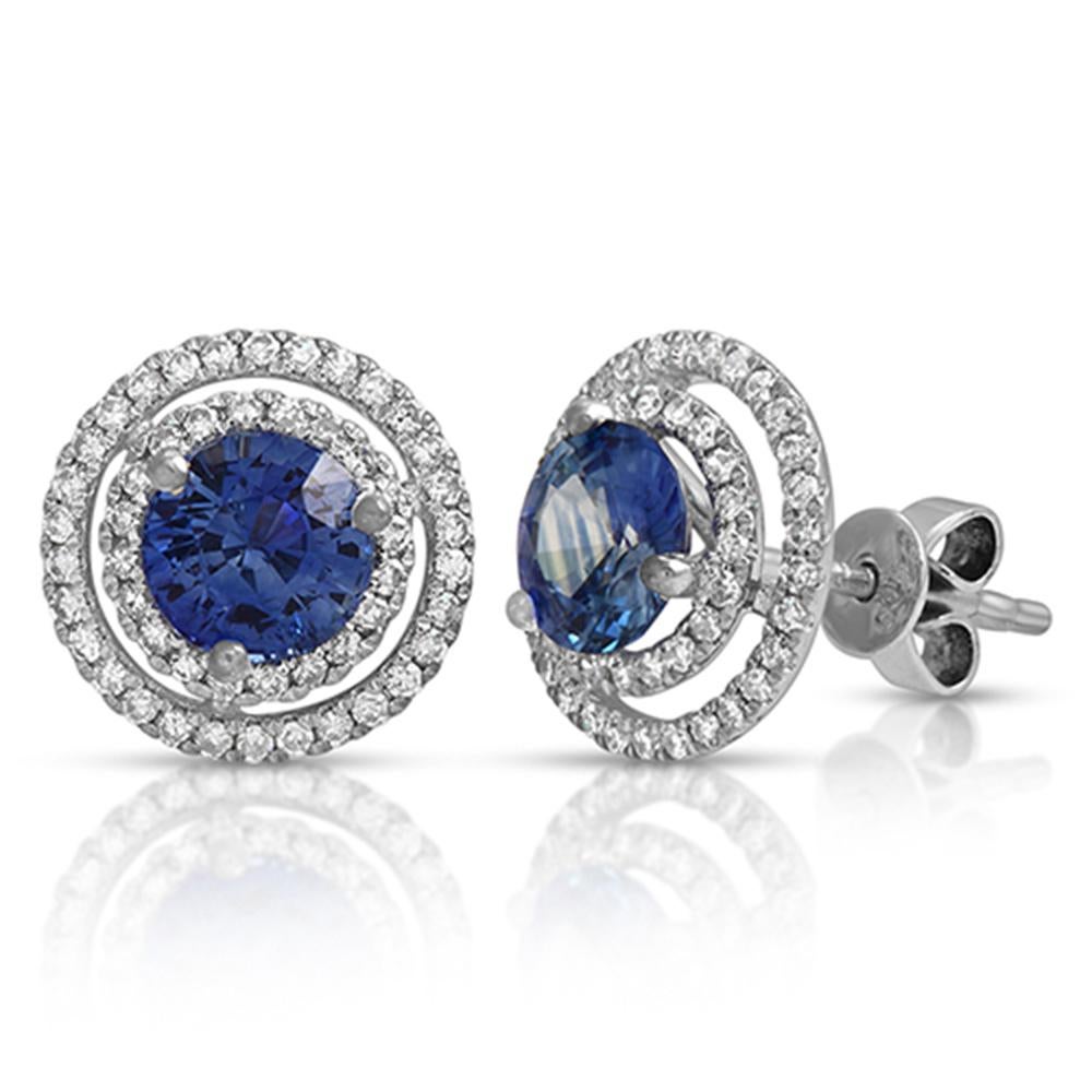 100% Authentic, 100% Customer Satisfaction

Height: 11 mm

Width: 11 mm

Metal:14K White Gold

Hallmarks: 14K

Total Weight: 2.4 Grams

Stone Type: 2.26 CT Blue Sapphire & 0.47 CT Diamonds G SI1

Condition: New

Estimated Price: $9219

Stock Number: