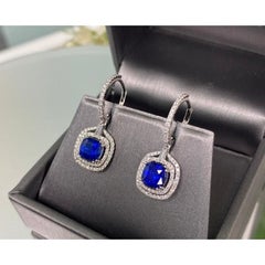 2.26 Ct Sapphire Drop Earrings