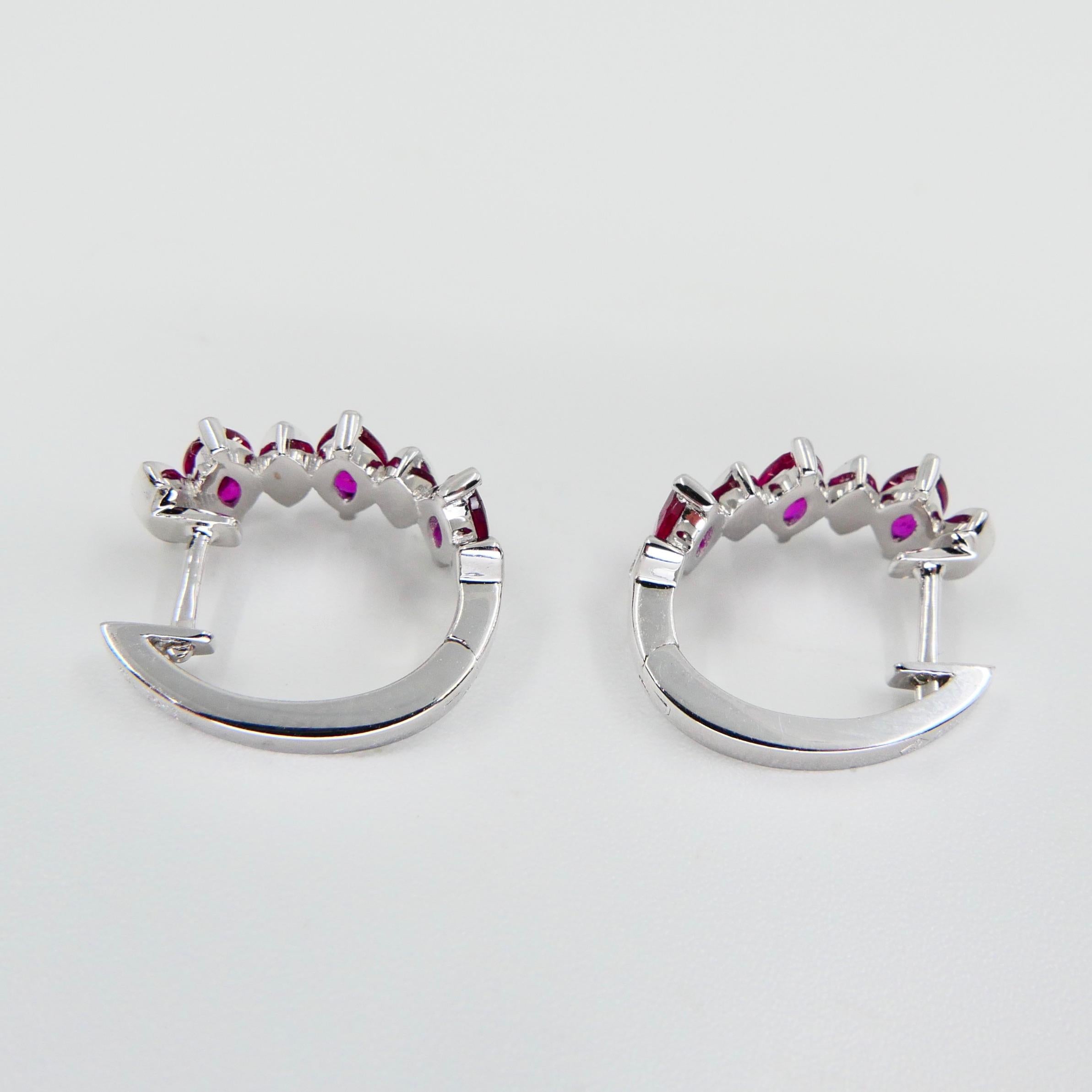 2.26 Carat Burma Ruby and Diamond Chandelier Drop Earrings. Wear Two ways. For Sale 6