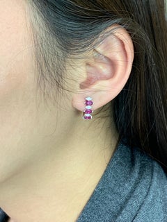 Orecchini a goccia Burma con rubino e diamanti. 4,7 cm. Può essere indossato in due modi!