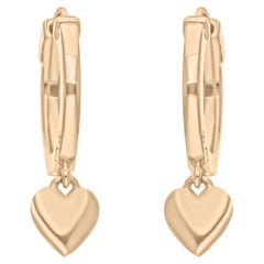 Créoles en or jaune 18 carats en forme de cœur 2,26 grammes