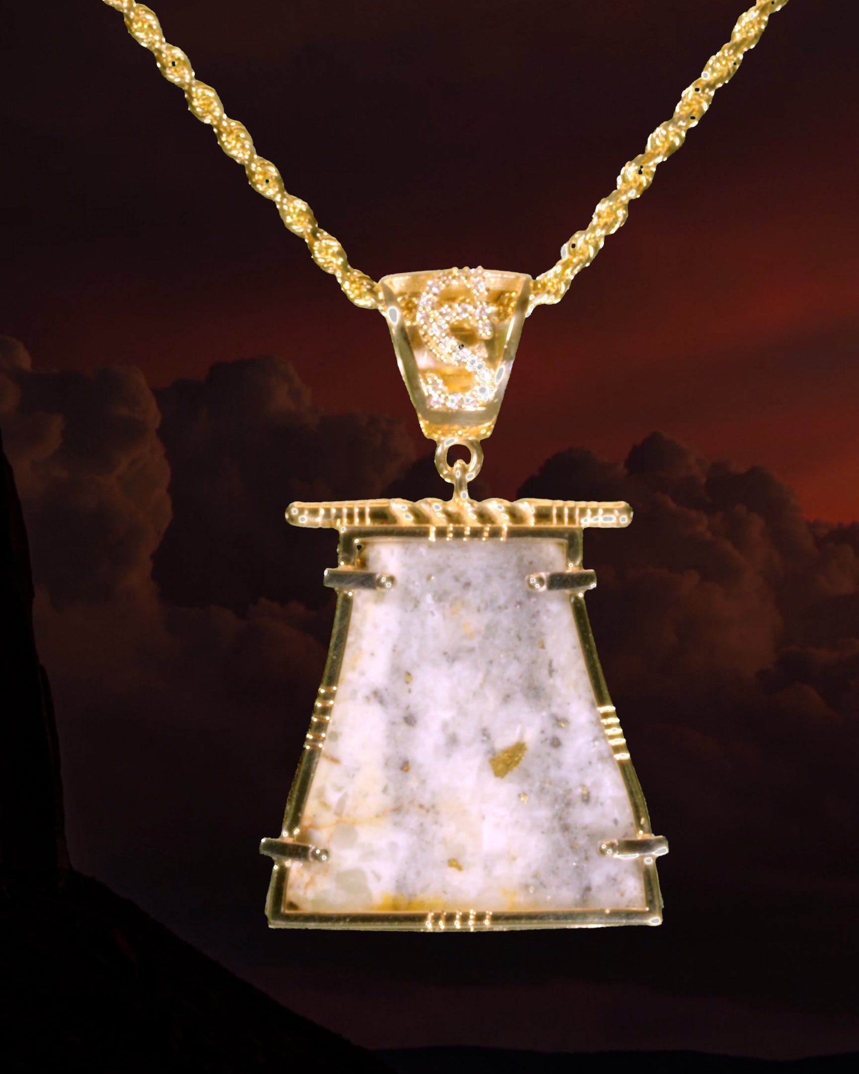 22.60Ct Cody Stone High Jewelry 14k Gold Natural Diamond Necklace For Sale