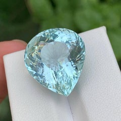 22.65 Carat Natural Loose Blue Aquamarine Stone Pear Cut Pakistani Gemstone