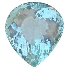 22.65 Carat Natural Loose Blue Aquamarine Stone Pear Cut Pakistani Gemstone