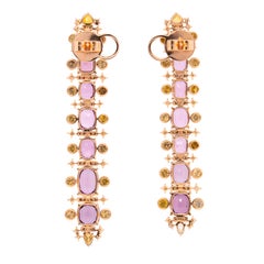 22,65 Karat Pinker Spinell & farbige Diamant-Ohrringe, 18K Rose Gold, Austy Lee