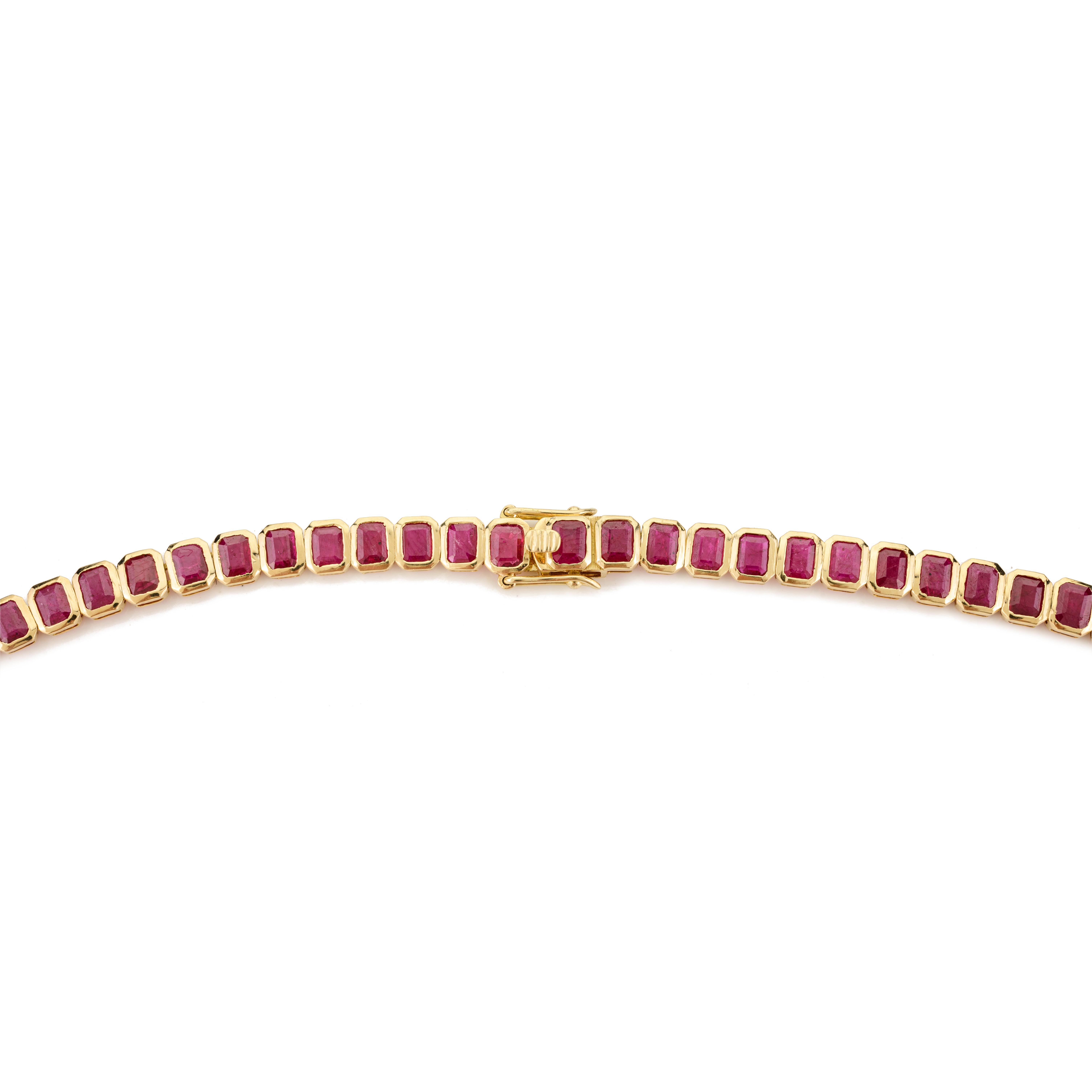 Collier de fiançailles ras du cou en or jaune massif 18 carats avec rubis naturel de 22,68 carats en vente 1