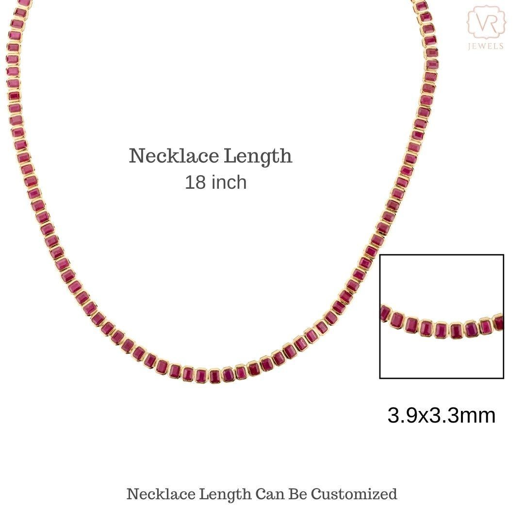 Collier de fiançailles ras du cou en or jaune massif 18 carats avec rubis naturel de 22,68 carats en vente 2