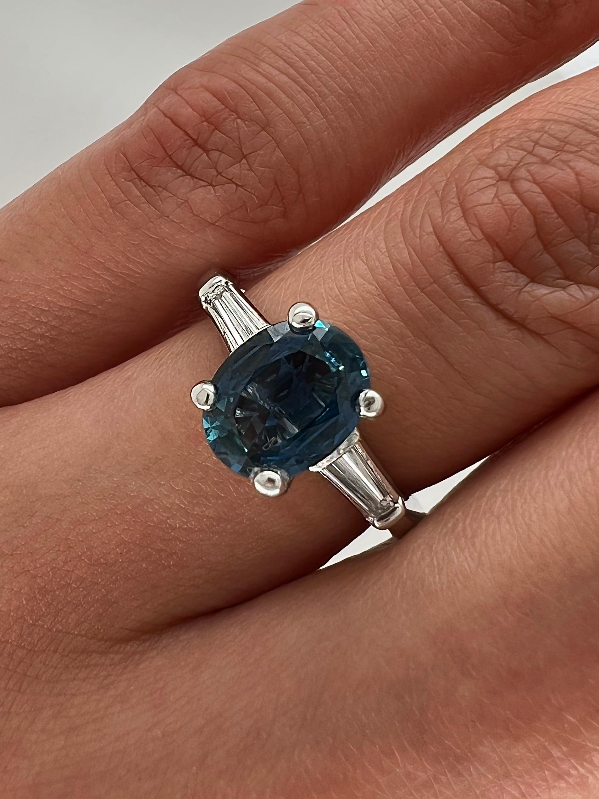 2.26 Total Carat Sapphire Diamond Engagement Ring GIA In New Condition For Sale In New York, NY