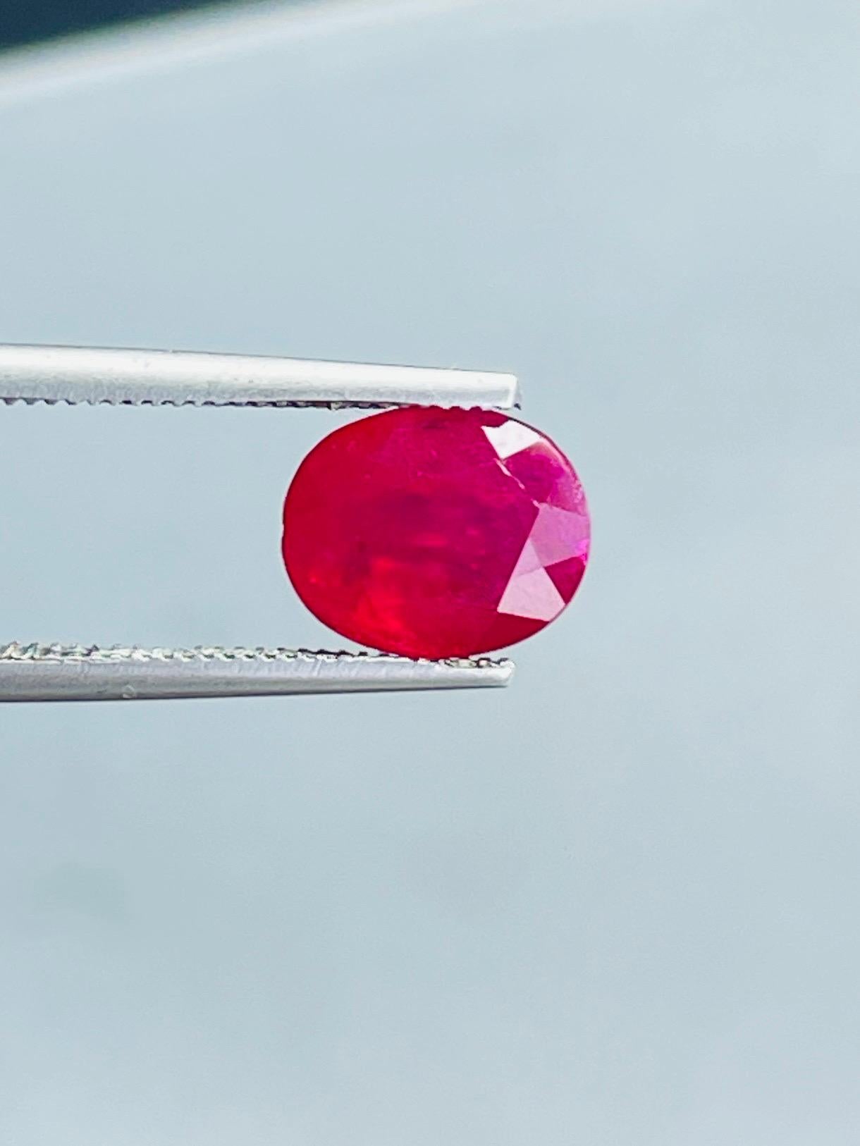 2.26ct Certificat AIGS Rubis Naturel non chauffé couleur sang de pigeon de Birmanie Unisexe en vente