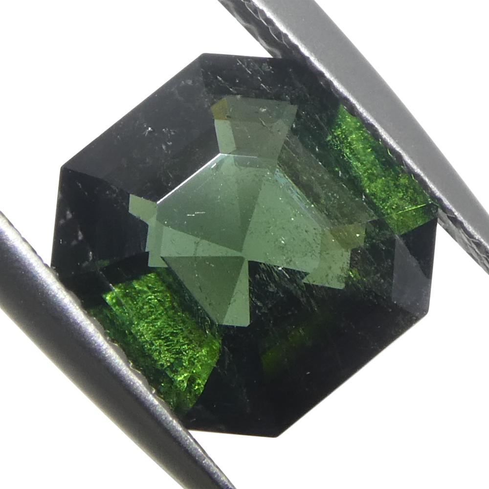 da uomo o donna 2,26ct Taglio Asscher/Tormalina verde quadrata in vendita