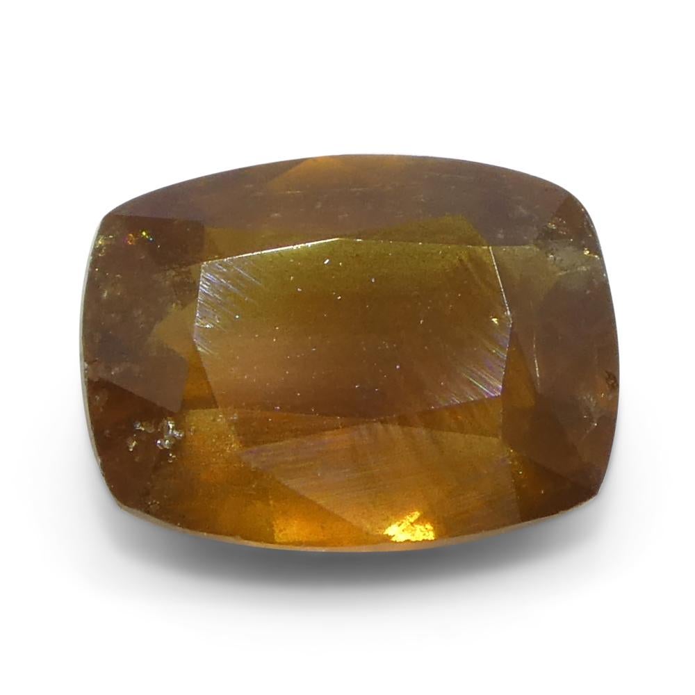 2,26ct Cushion Orange-Brauner Saphir aus Tansania, unerhitzt für Damen oder Herren im Angebot