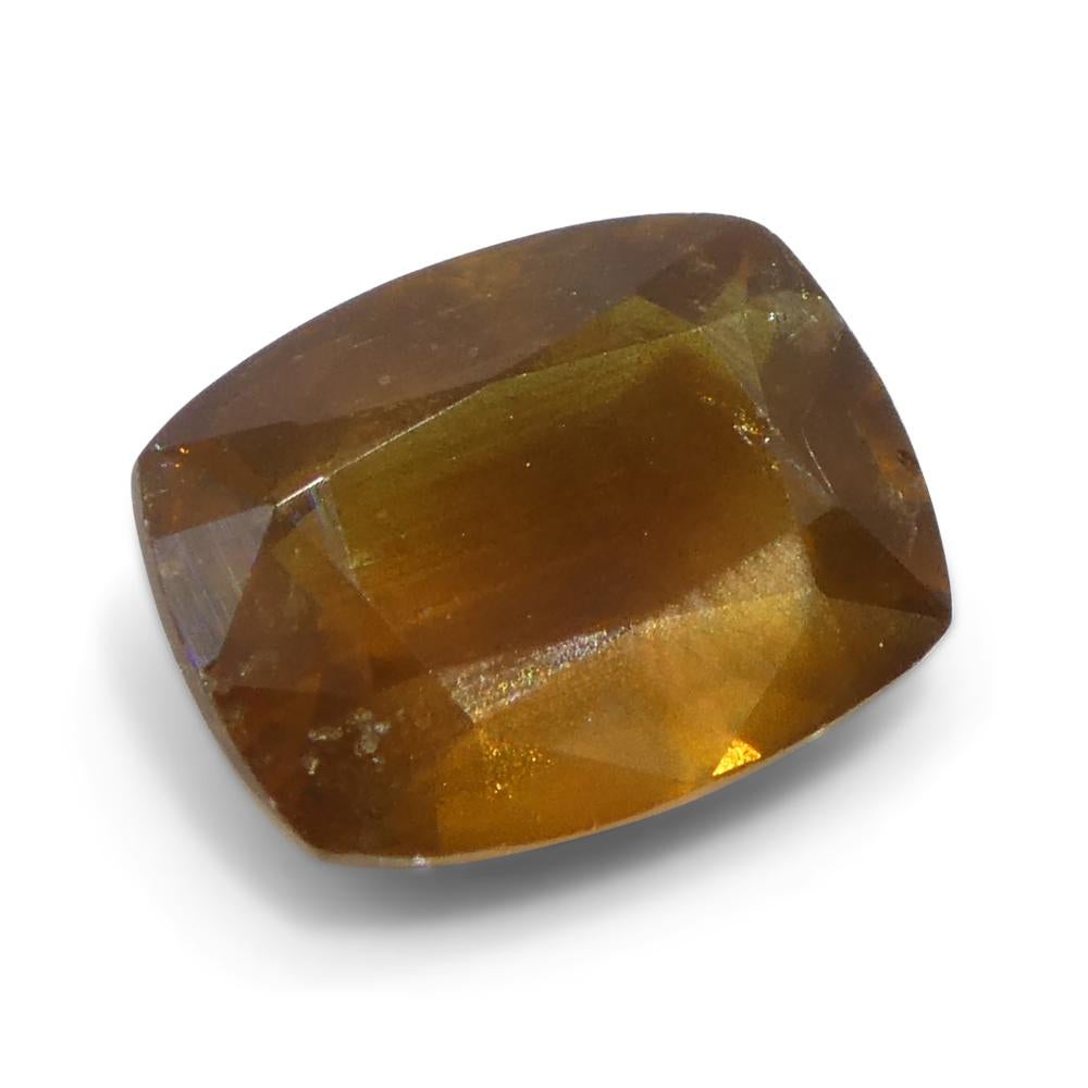 2,26ct Cushion Orange-Brauner Saphir aus Tansania, unerhitzt im Angebot 1