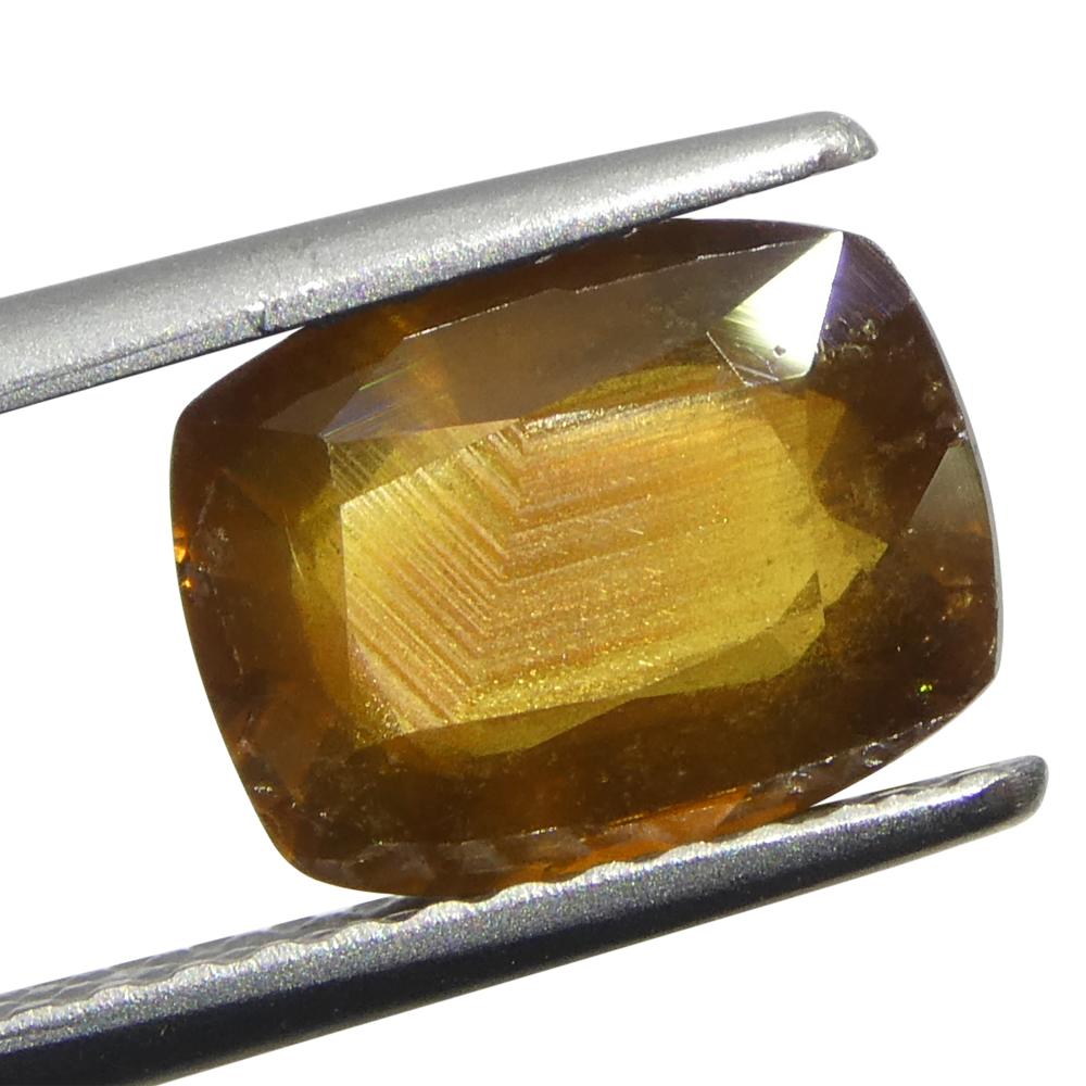 2,26ct Cushion Orange-Brauner Saphir aus Tansania, unerhitzt im Angebot 5
