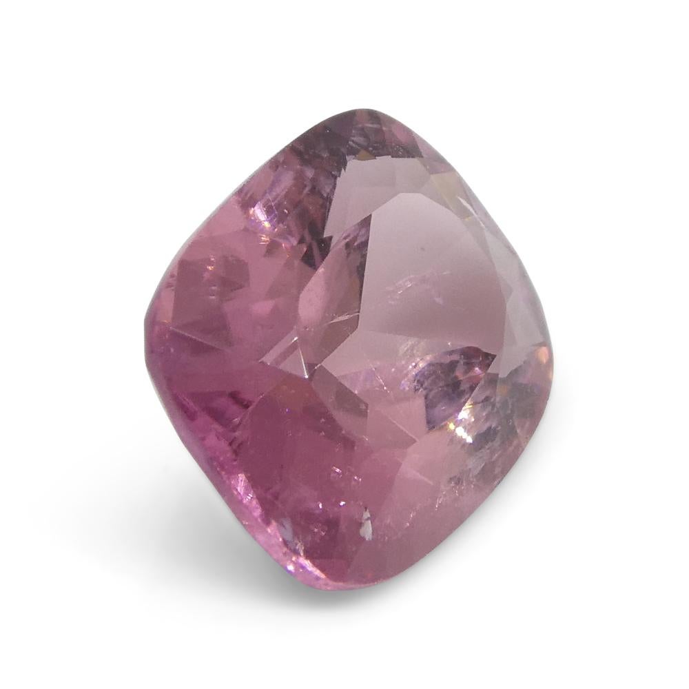 Women's or Men's 2.26ct Cushion Pink Tourmaline from Brazil For Sale