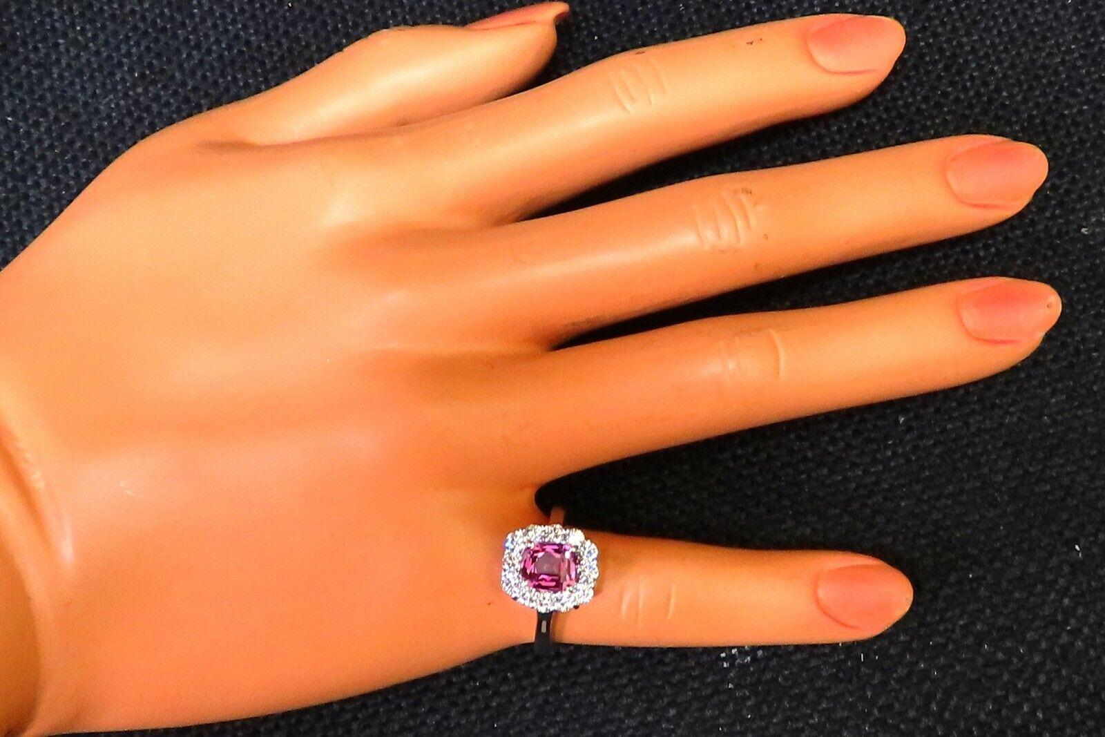 2.26ct GIA Certified Natural Purple Pink Sapphire Diamonds Ring 14kt For Sale 1
