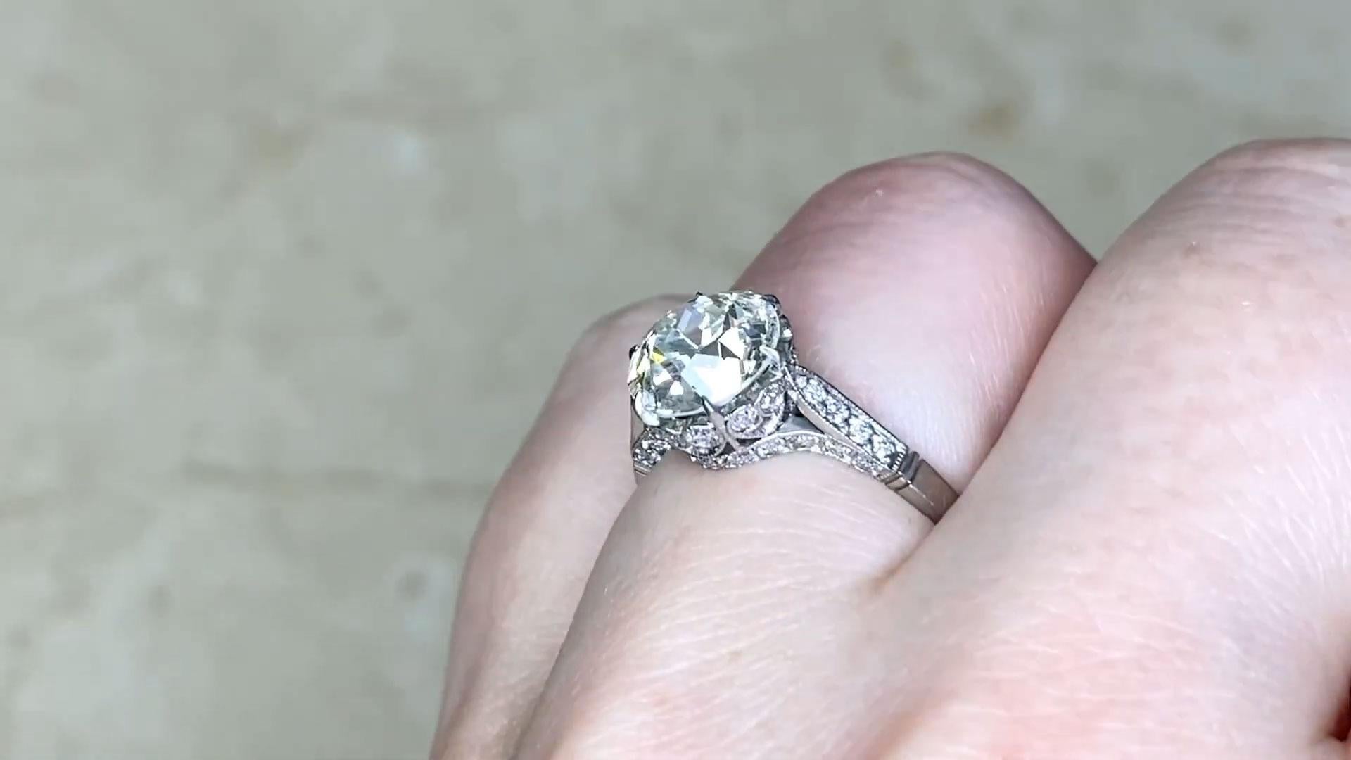 Art Deco Old European Cut Diamond Engagement Ring (Approx. 2.20-Carats), Platinum