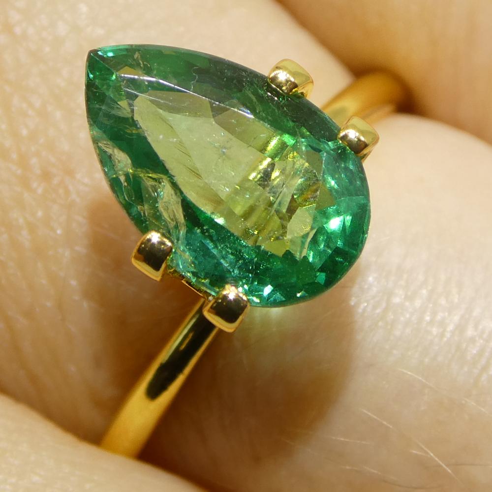 2.26ct Emeraude verte poire de Zambie en vente 8