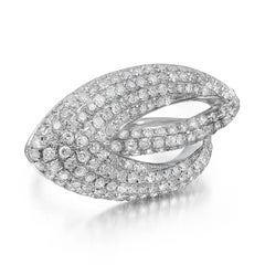 2,26cttw Pavé gefasster runder Diamant-Cocktailring für Damen 14k Weißgold