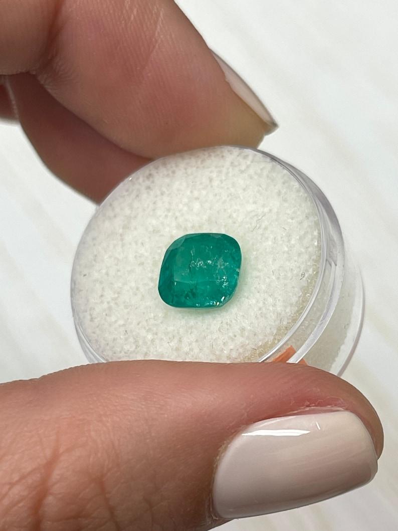 2.27 Carat 8.5x8.5 Natural Colombian Emerald - Cushion Cut Genuine Gem May For Sale 1