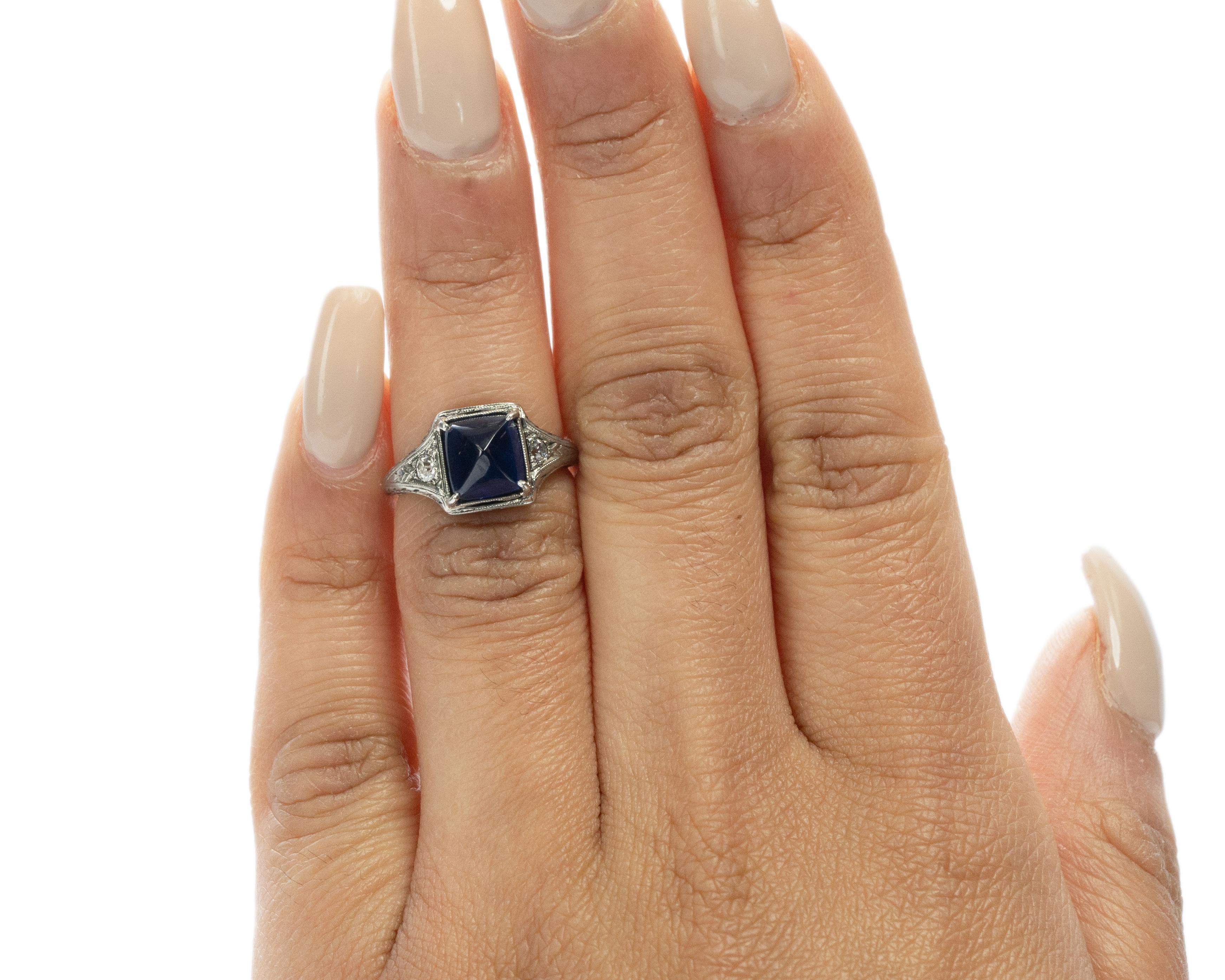 Women's 2.27 Carat Art Deco Diamond Platinum Engagement Ring For Sale