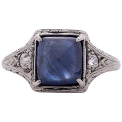 Vintage 2.27 Carat Art Deco Diamond Platinum Engagement Ring
