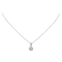 Collier pendentif solitaire en diamant rond brillant de 2,27 carats certifié EGL