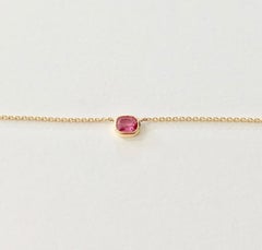2.27 Carat Cushion Cut Pink Sapphire Necklace in 18 Carat Rose Gold