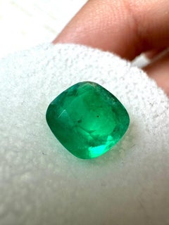 2.27 Carat Green Colombian Emerald - Cushion Cut Genuine Emerald May Birthstone
