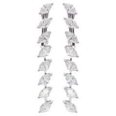 2.27 Carat Marquise Diamond Dangle Earrings 18 Karat White Gold Fine Jewelry