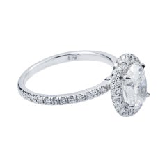 2.27 Carat Oval Diamond Ring Brilliant White 18K White Gold A Classic Statement