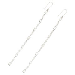 Shoulder Dust Diamond Earrings in 18K White Gold