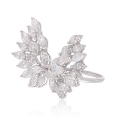 2.27 Carat SI/H Marquise Diamond Angel Wing Cuff Ring 18 Karat White Gold