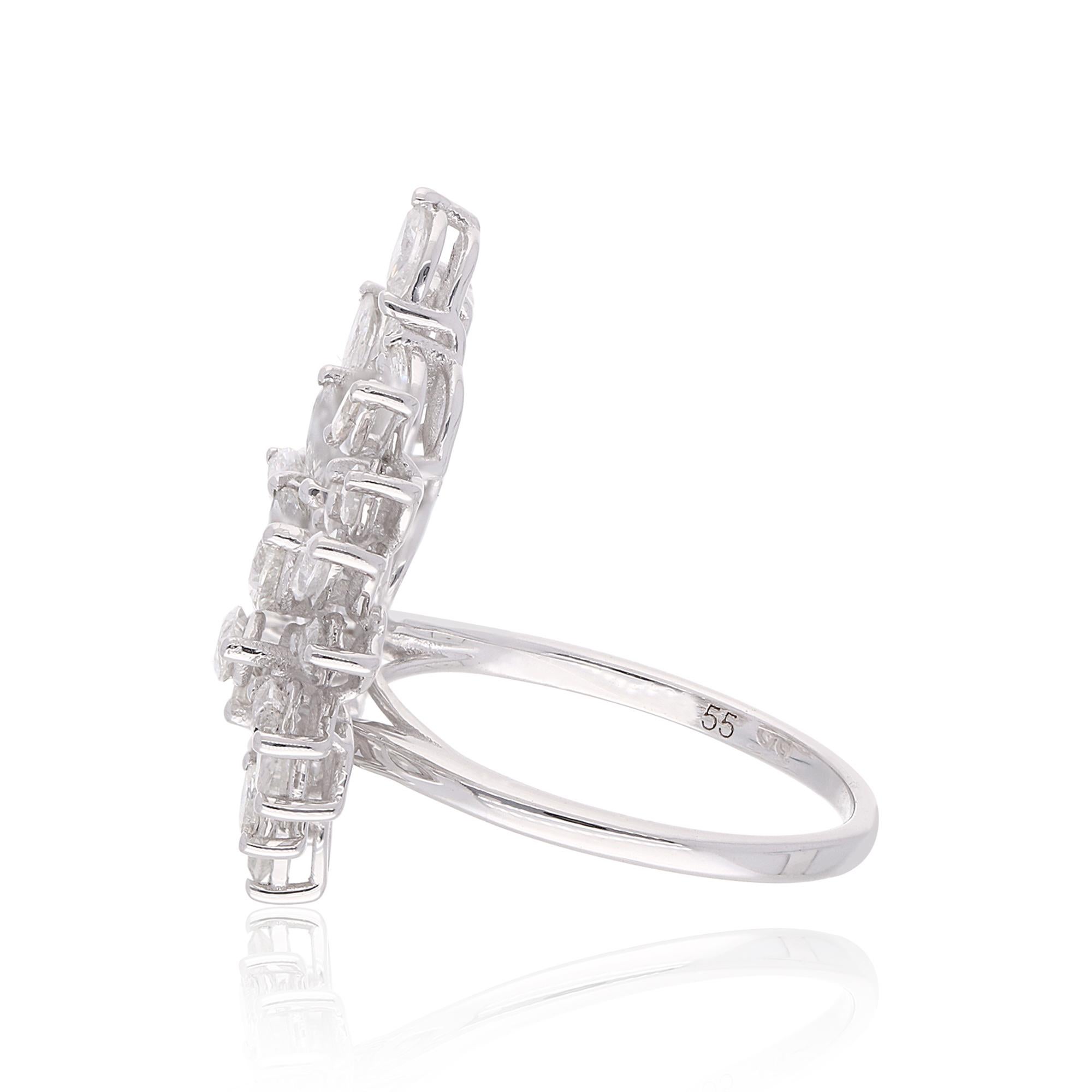 2,27 quilates SI/H Diamante marquesa Anillo puño ala de ángel Oro blanco de 18 quilates Moderno en venta
