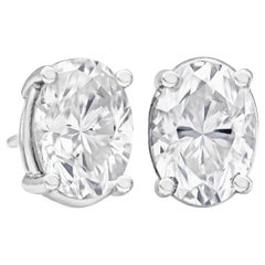 2.27 Carat Total Oval Cut Diamond Stud Earrings