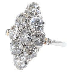 Vintage 2.27 carats brilliant cut diamonds ring in platinum
