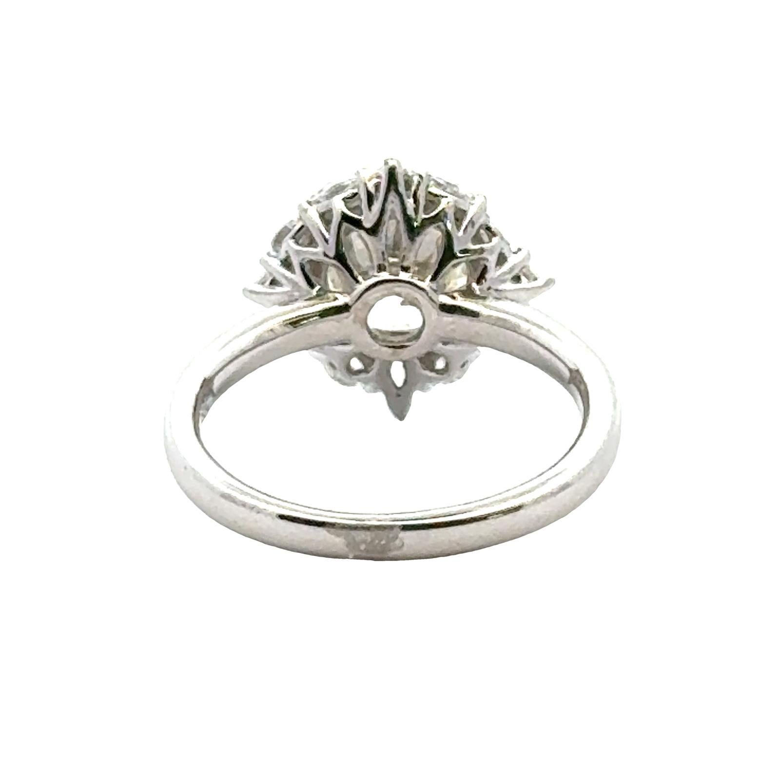 2.27 Round Brilliant Cut Diamond 14K White Gold Engagement Ring GIA Certified For Sale 1