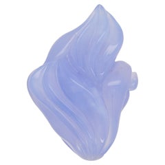 227.30 Carats Blue Chalcedony Hand-Carved Carving Pendant Necklace