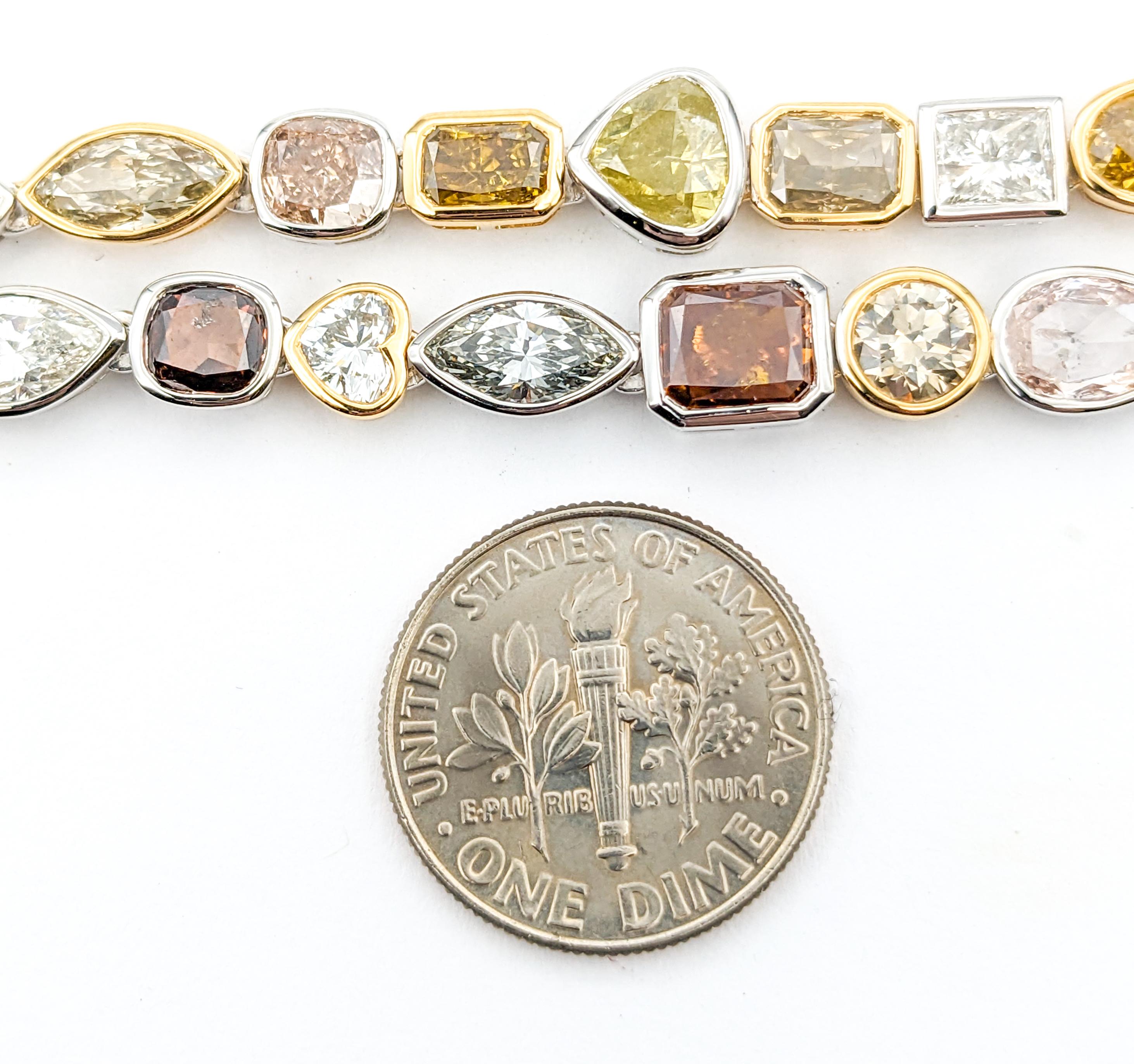 22,73ctw Multi Diamanten Double Halskette in Weißgold (Ovalschliff) im Angebot