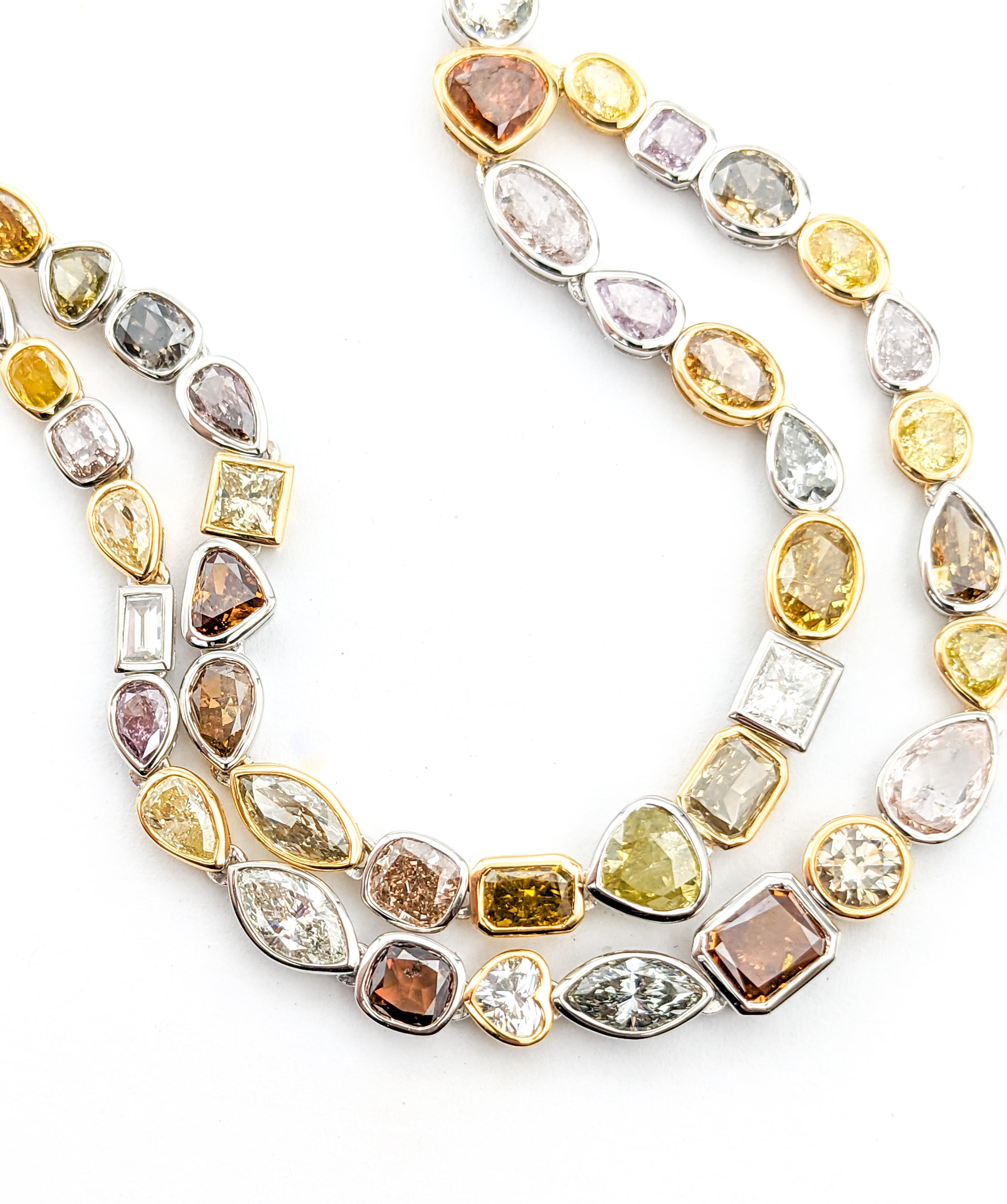 22,73ctw Multi Diamanten Double Halskette in Weißgold im Zustand „Hervorragend“ im Angebot in Bloomington, MN
