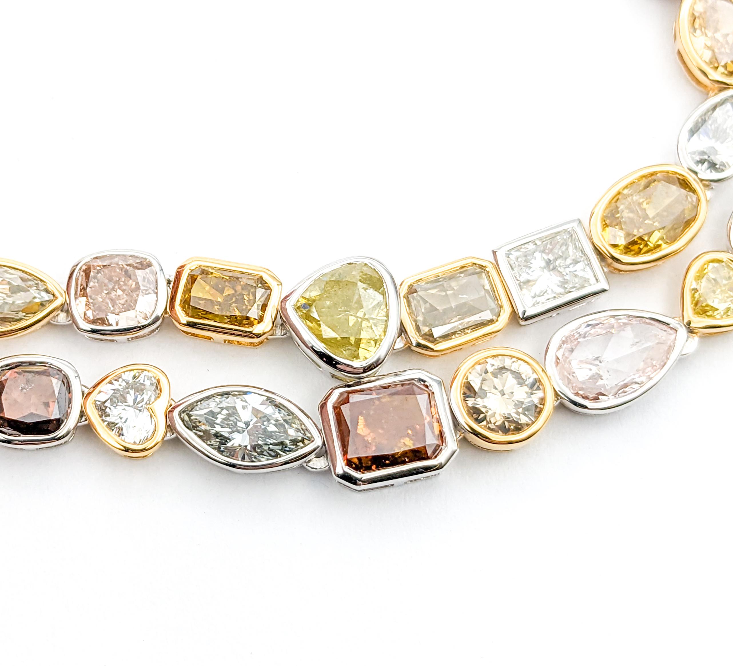 Women's 22.73ctw Multi Diamonds Double Necklace In White Gold For Sale