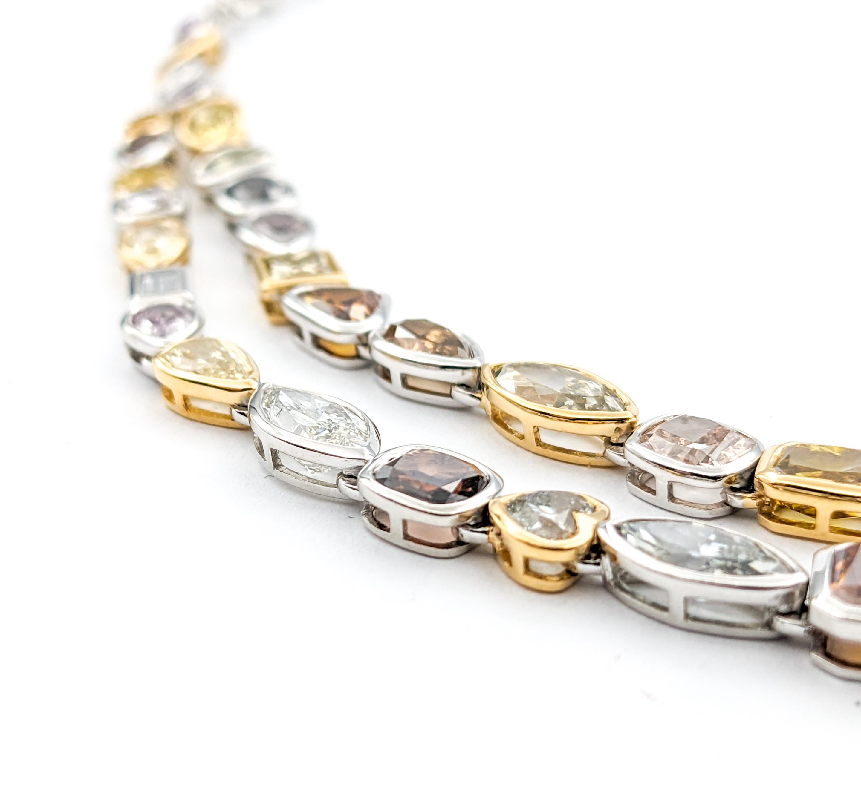 22,73ctw Multi Diamanten Double Halskette in Weißgold im Angebot 3